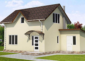 Проект каркасного будинку D02 102 м2