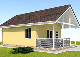 Проект каркасного будинку D29 63 м2
